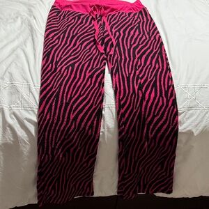 Joe Boxer Pink and Black Zebra Print Pajama Pants